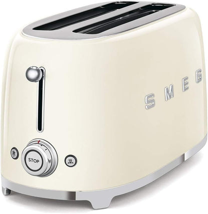 Smeg TSF02CRUK 50's Style 4-Slice Toaster, Cream