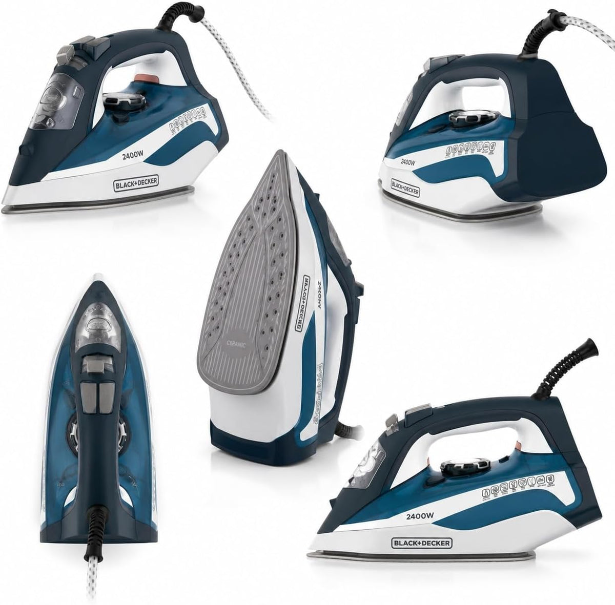BLACK+DECKER Steam Iron, 2400W Power, 380ml Water Tank X2150-B5