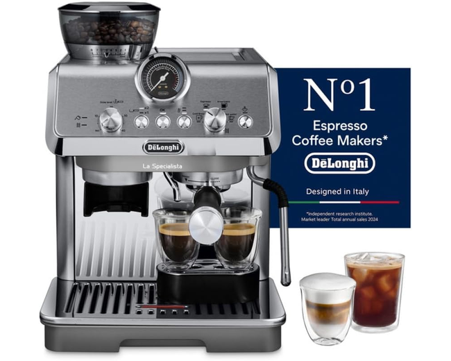 ماكينة إسبريسو De'Longhi La Specialista Opera مع تحضير القهوة الباردة، مطحنة مدمجة، وكبس ذكي EC9555.M