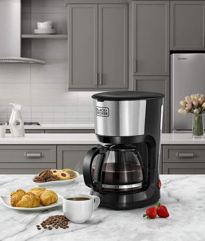 Black+Decker DCM750S-B5 10-Cup Coffee Maker - 750W with Glass Carafe