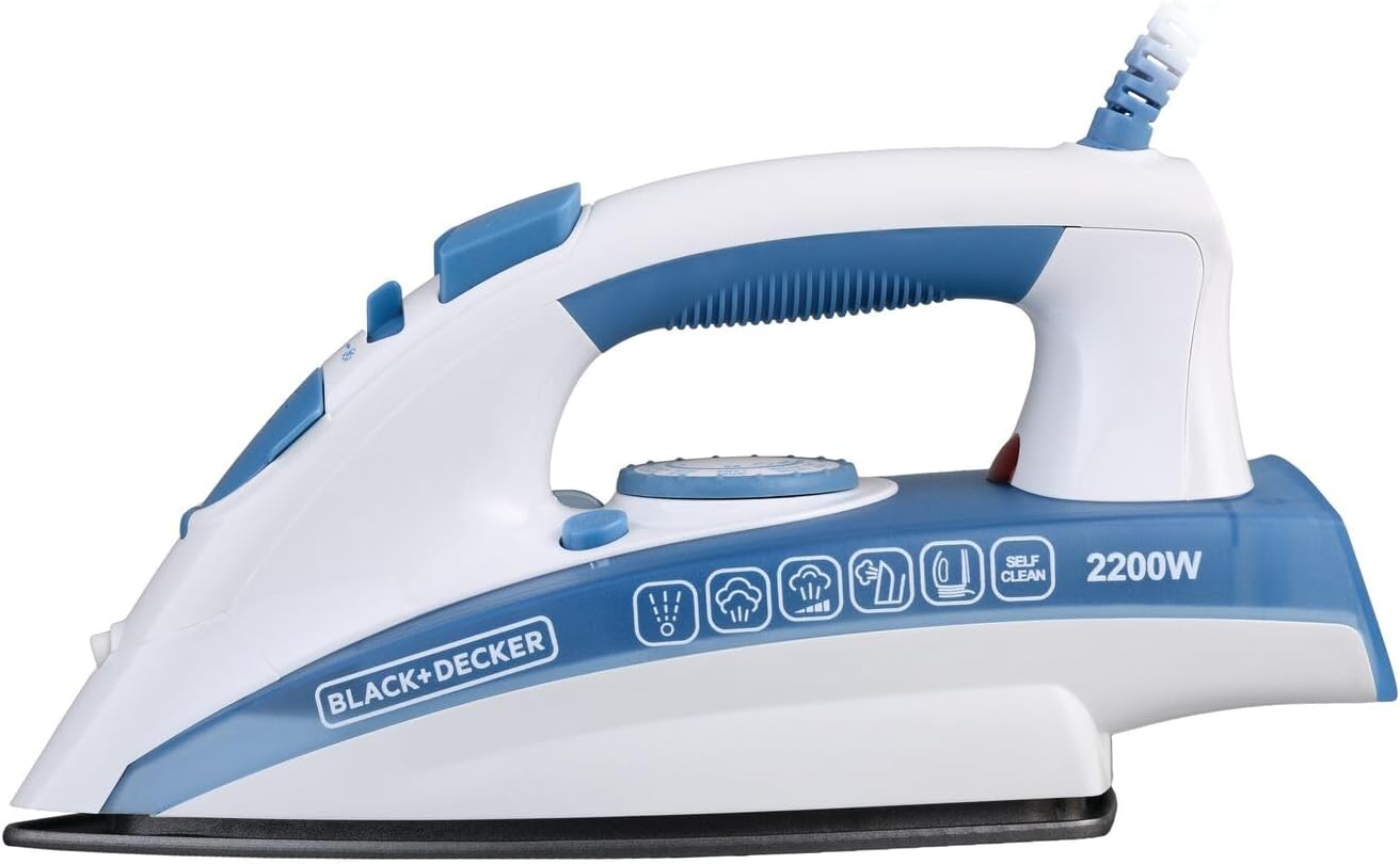 BLACK+DECKER 2000W Steam Iron, Ceramic Soleplate, 25g/min Continuous Steam X2000-B5