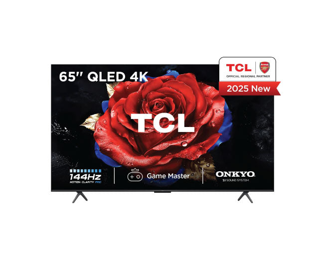 TCL تلفزيون ذكي جوجل 4K فائق الدقة QLED HDR 144 هرتز 65 بوصة T8C 65T8C