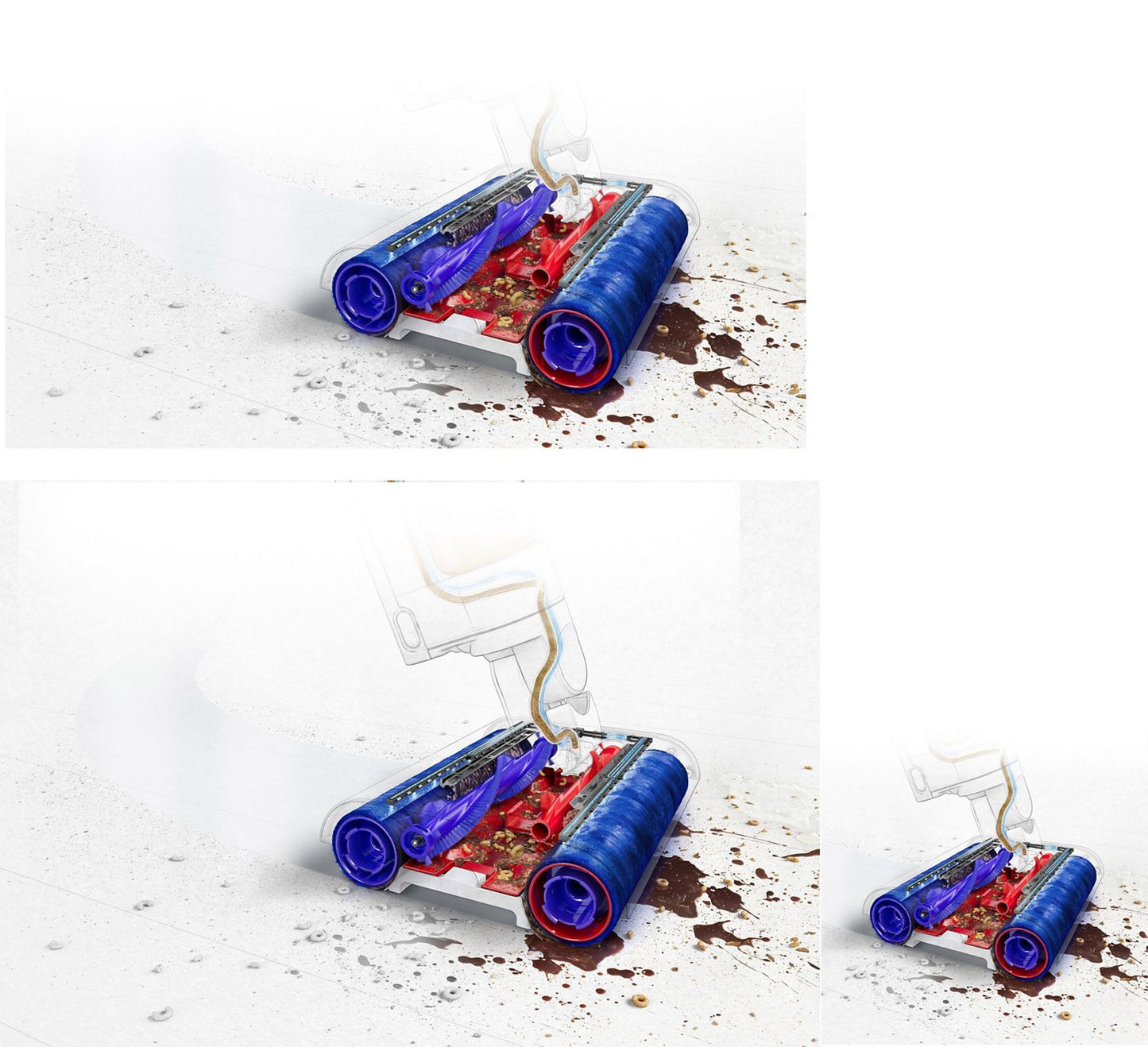 Dyson WashG1 counter-rotating microfibre rollers cutaway
