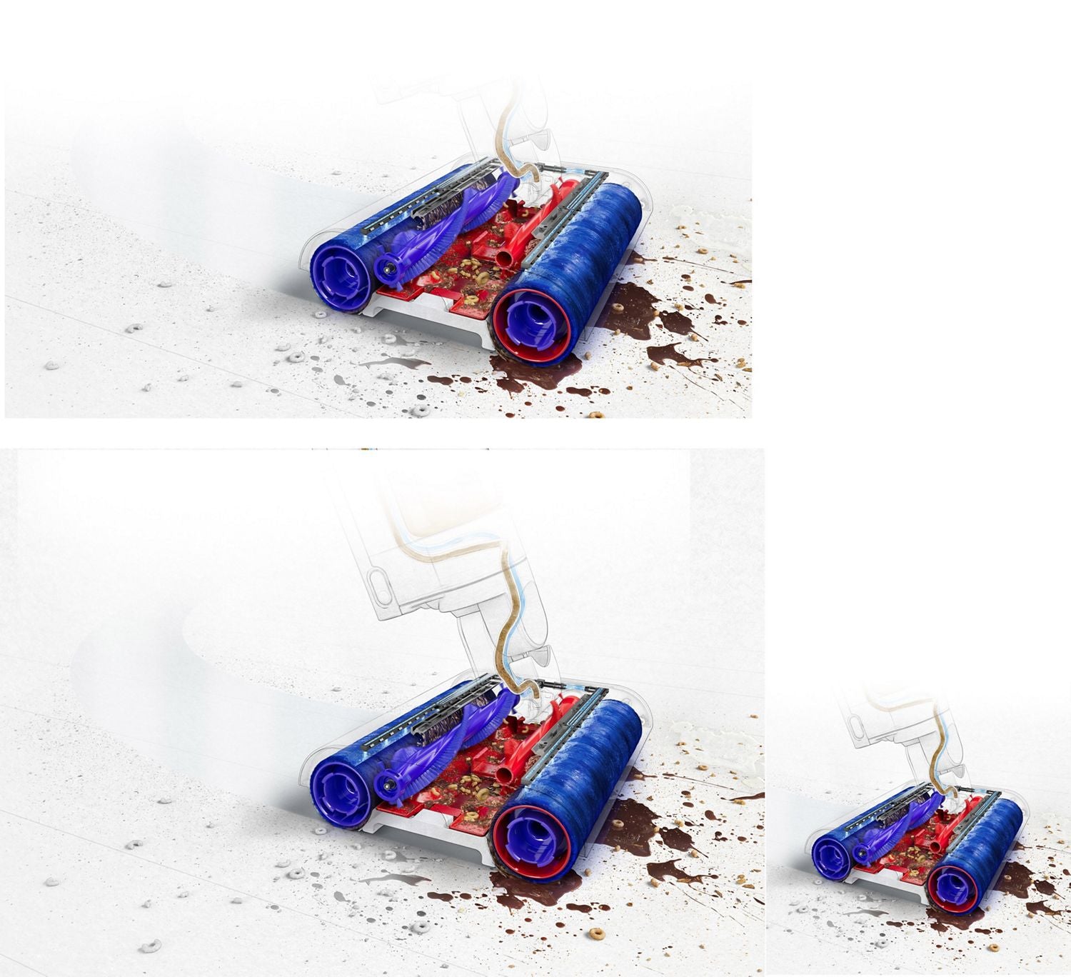 Dyson WashG1 counter-rotating microfibre rollers cutaway