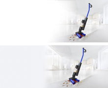 Dyson WashG1 wet floor cleaner cleaning a hard kitchen floor