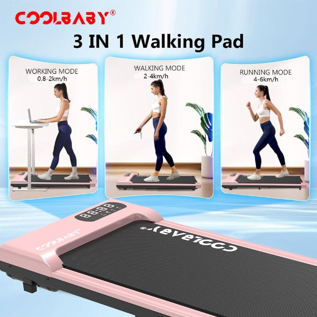 COOLBABY Compact Ultra Slim Electric Treadmill, Walking Pad Running Device for Home 