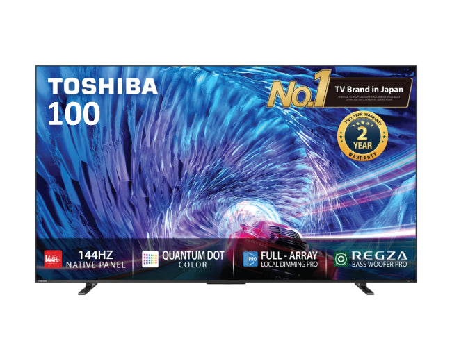 تلفزيون توشيبا الذكي 100 بوصة UHD QLED، 144 هرتز، أسود - 100Z670NW