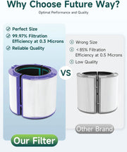 Future Way True HEPA Filter Replacement for Dyson TP04/HP04/DP04 Air Purifier, 360 Combi Glass Carbon Filter