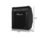BUGERA 1000-Watt 2-Channel Bass Amplifier with 15 Inch Turbo-Sound Speaker FBQ Spectrum Analyzer BXD15