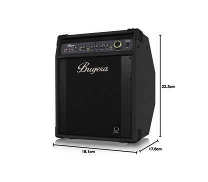 BUGERA 1000-Watt 2-Channel Bass Amplifier with 15 Inch Turbo-Sound Speaker FBQ Spectrum Analyzer BXD15