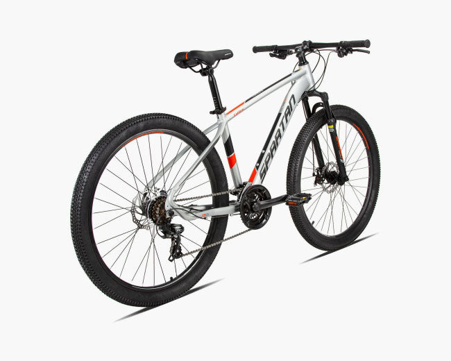SPARTAN Calibre Hardtail Mountain Bicycle, Alloy Frame, Disc Brakes Shimano Shifters Silver