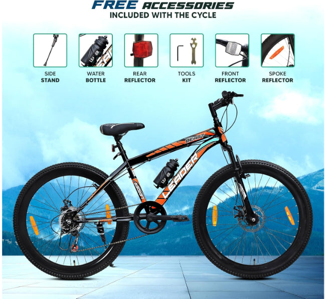 Leader Beast 7 Speed Mountain Bike with Front Suspension & Dual Disc Brake 26T