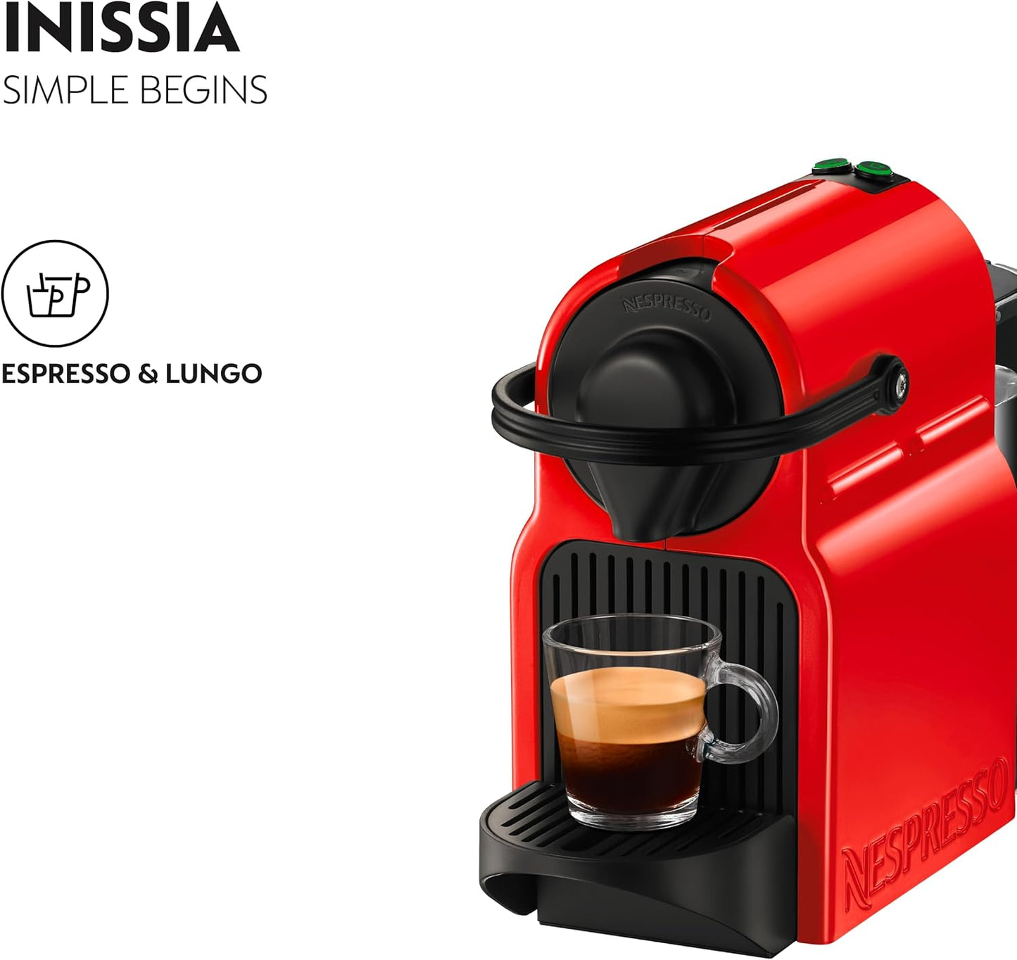 Nespresso Inissia Capsule Coffee Machine - Red