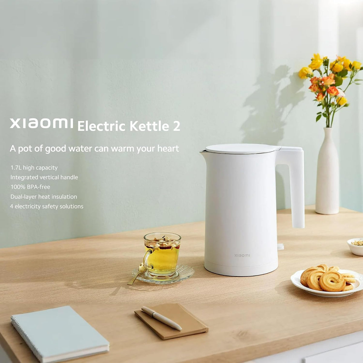 Xiaomi Electric Kettle 2 1.7L BPA Free Stainless Steel Electric Kettle MJDSHO4YM