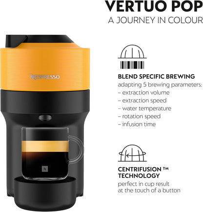 Nespresso Vertuo Pop Capsule Coffee Machine - Yellow