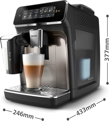 Philips Fully Automatic Espresso Machine Series 3300 EP3347/90 LatteGo Black Chrome