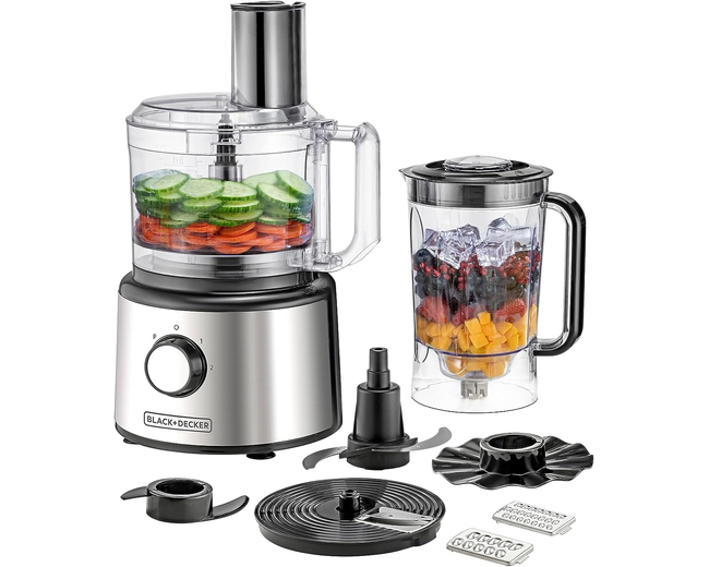 Black+Decker 750W Multifunction Food Processor - 25 Functions with Blender Jar