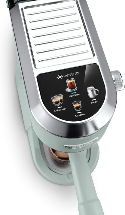 De'Longhi Dedica Duo EC890.GR, Barista Coffee Machine with Pump, Espresso and Cold Brew