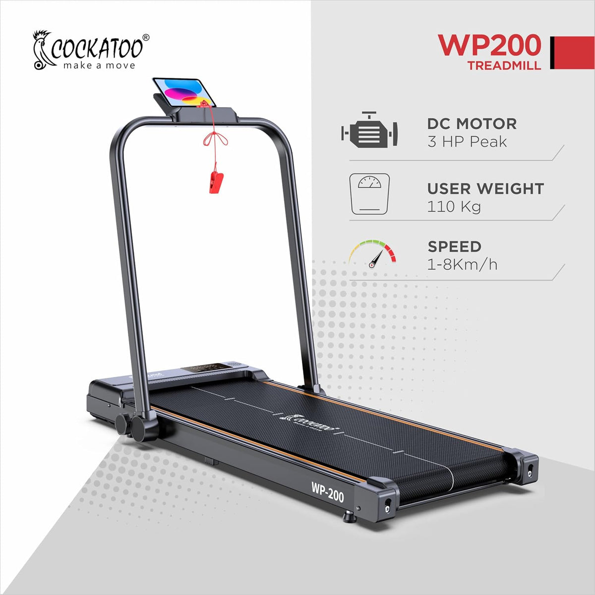 Cockatoo WP200 walking pad front view