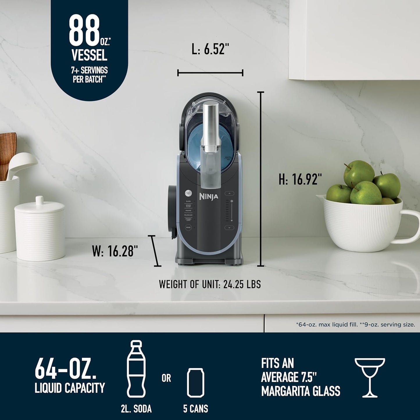 Ninja SLUSHi Professional Frozen Drink Maker with Rapid Chill 5 Preset FS301ME