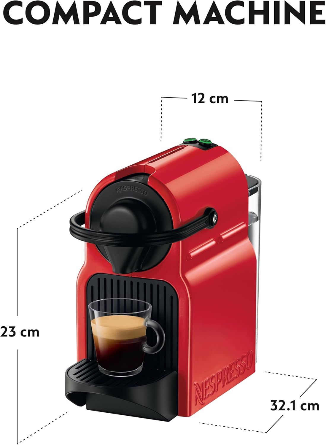 Nespresso Inissia Capsule Coffee Machine - Red
