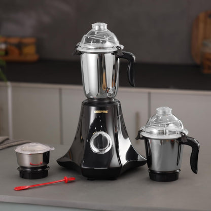 Geepas GSB44067 3-in-1 Mixer Grinder 750W - Stainless Steel Jars, 3 Speed