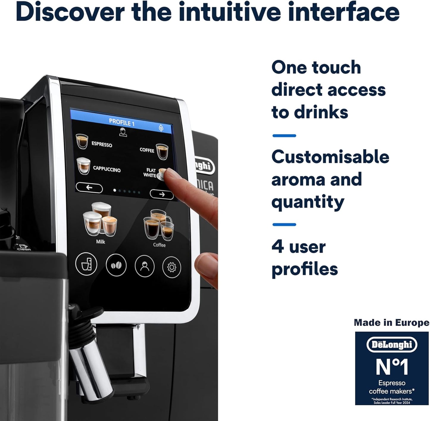De'Longhi Dinamica Plus ECAM382.70.B Automatic Coffee Machine