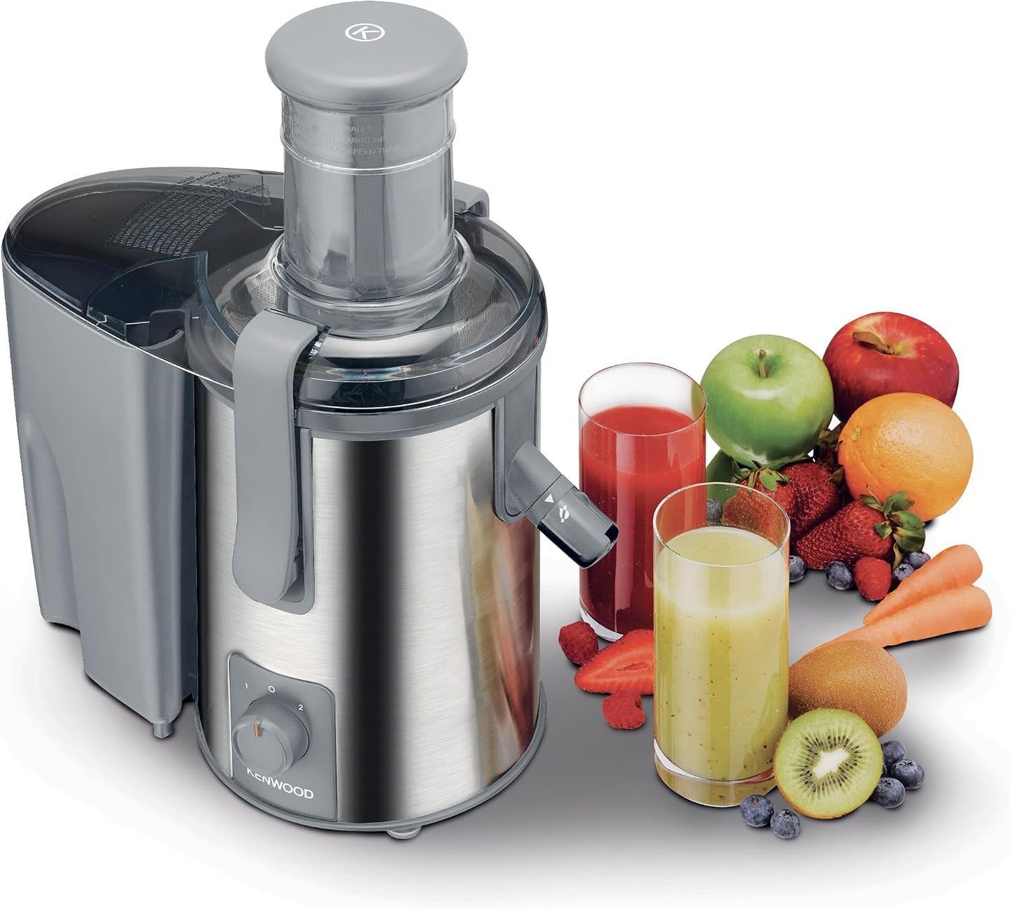 KENWOOD Juicer 700W Stainless Steel Juice Extractor with 75mm Wide Feed Tube JEM51.000GS