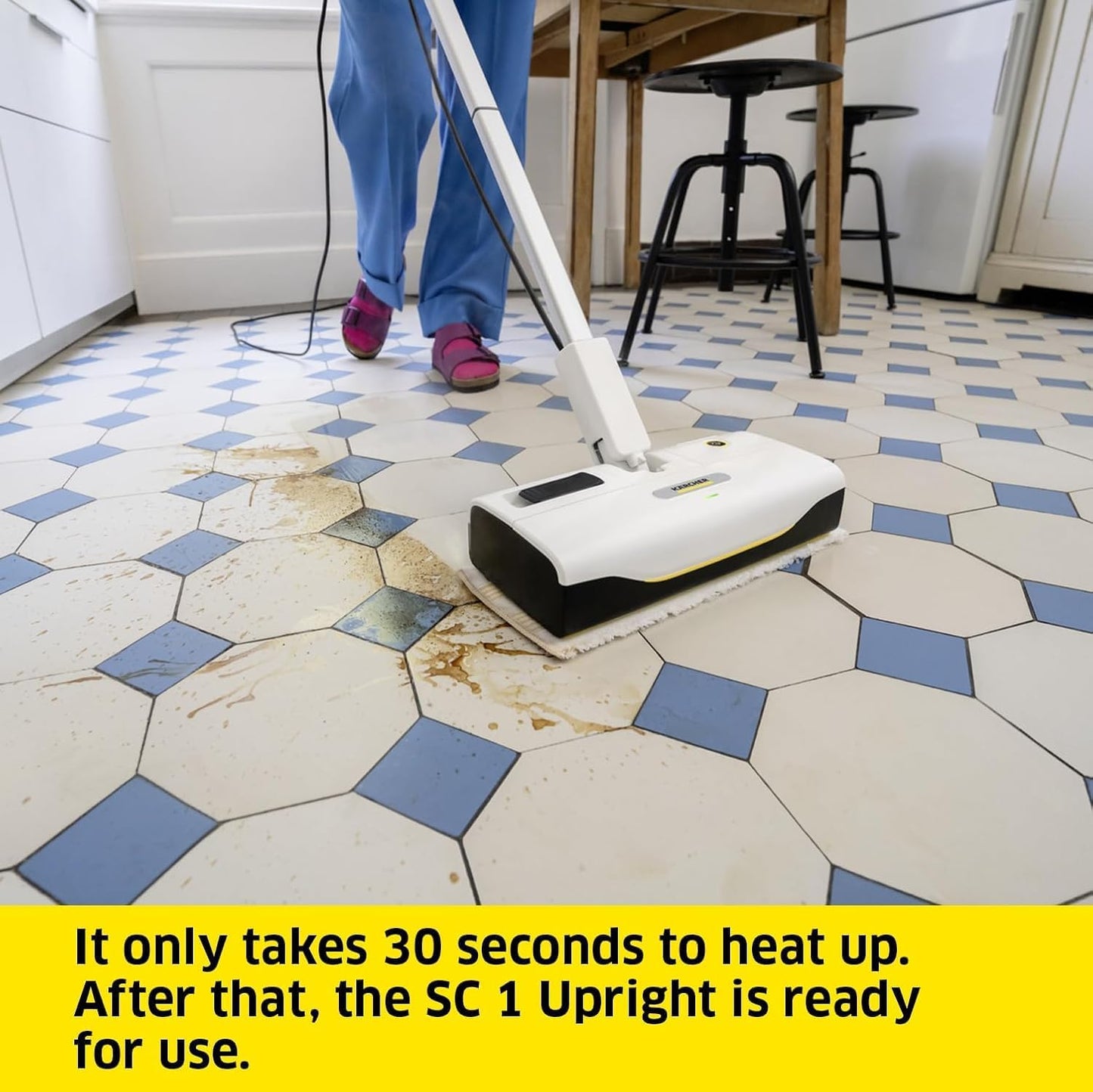 Karcher SC 1 Upright Steam Cleaner Lightweight Handheld Steam Mop Surface Cleaning