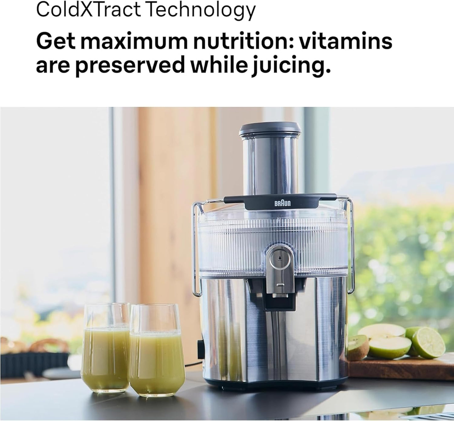 Braun MultiJuice 7 Spin Juicer 1000W - ColdXtract Technology with XL Chute