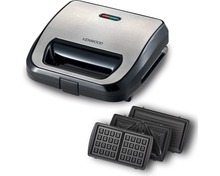 Kenwood SMM02.000SI 3-in-1 Sandwich Maker, Grill & Waffle Maker