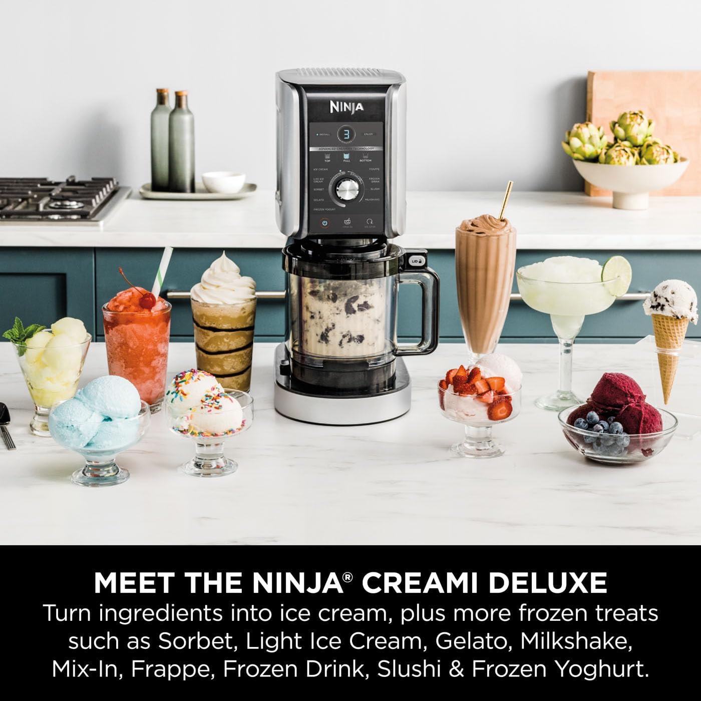 Ninja CREAMi Deluxe NC501ME 10-in-1 Ice Cream & Frozen Drink Maker