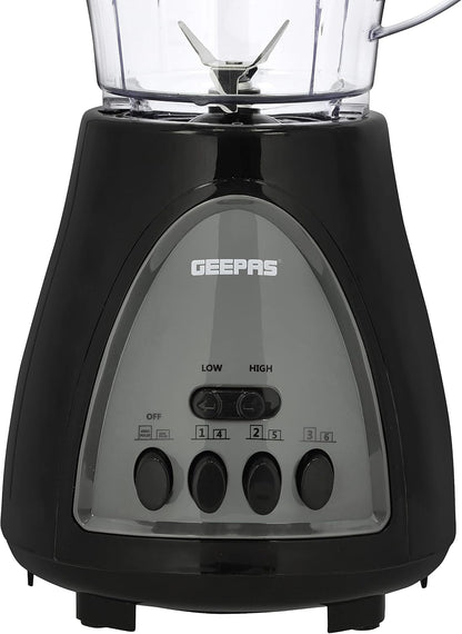 Geepas 3 In 1 Blender 400W GSB44034 Stainless Steel Cutting Blades Six Speed