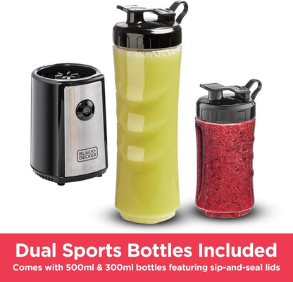Black+Decker SBX300-B5 Sports Blender & Smoothie Maker, 300W, 6-Piece