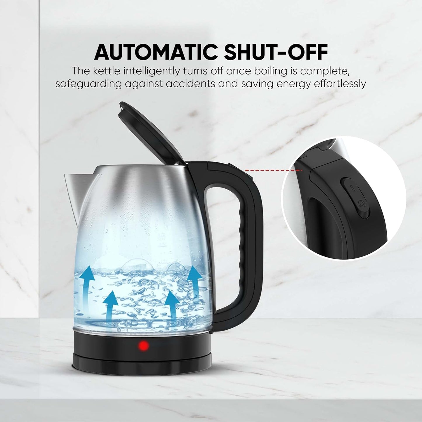 Nikai NK420A Stainless Steel Electric Kettle, 1.7L, 2200W