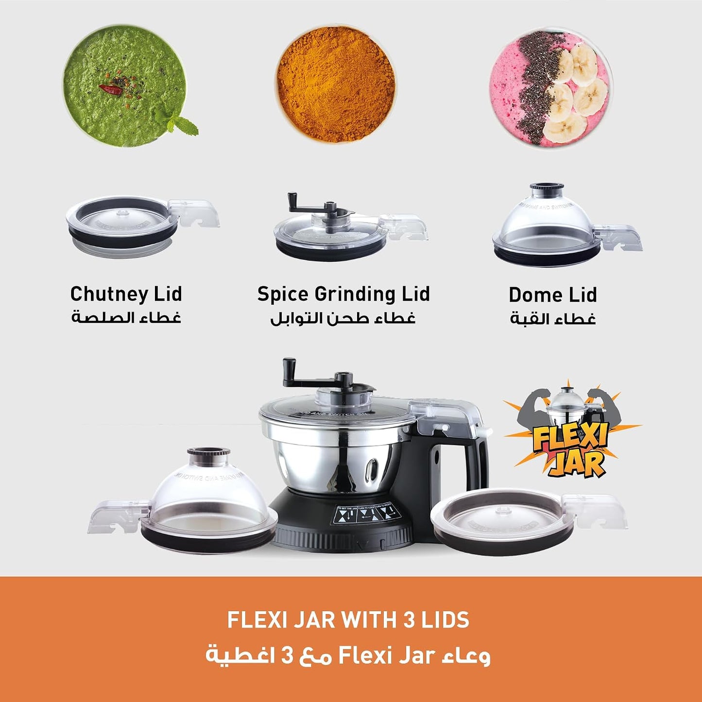 Panasonic 2000W Powerful Mixer Grinder with Double Safety Lock MX-AE365