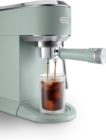 De'Longhi Dedica Duo EC890.GR, Barista Coffee Machine with Pump, Espresso and Cold Brew