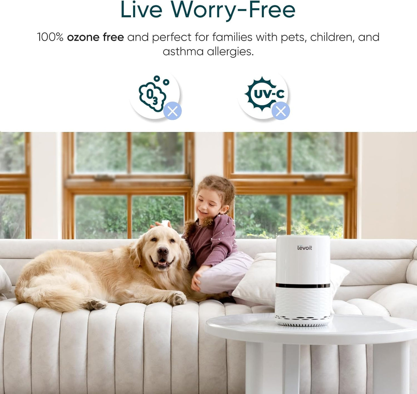 Levoit LV-H132 Personal True HEPA Air Purifier - Compact 3-Stage Filtration for Bedroom