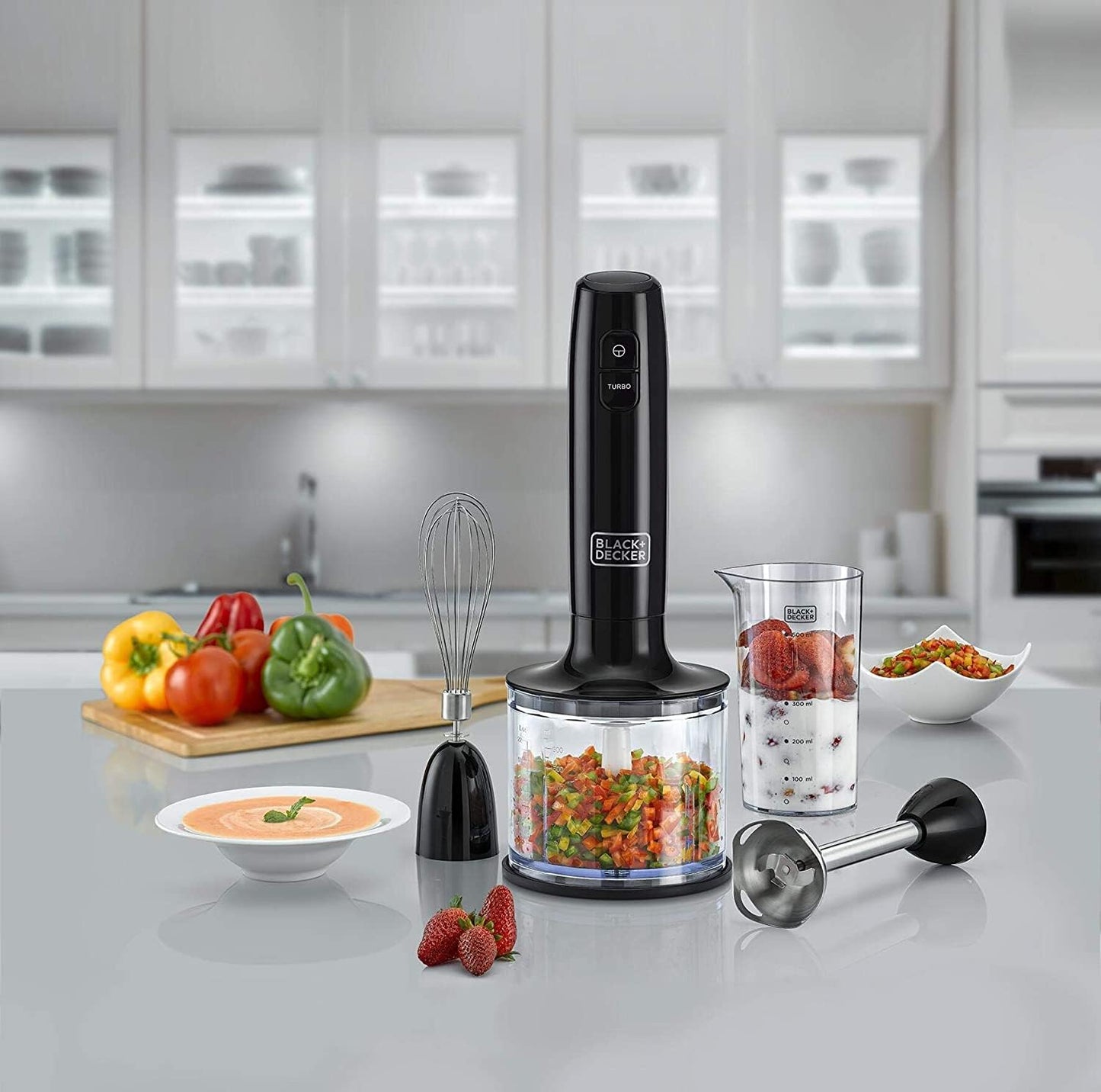 BLACK+DECKER 3-in-1 Hand Blender with Chopper HB600-B5