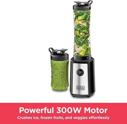 Black+Decker SBX300-B5 Sports Blender & Smoothie Maker, 300W, 6-Piece