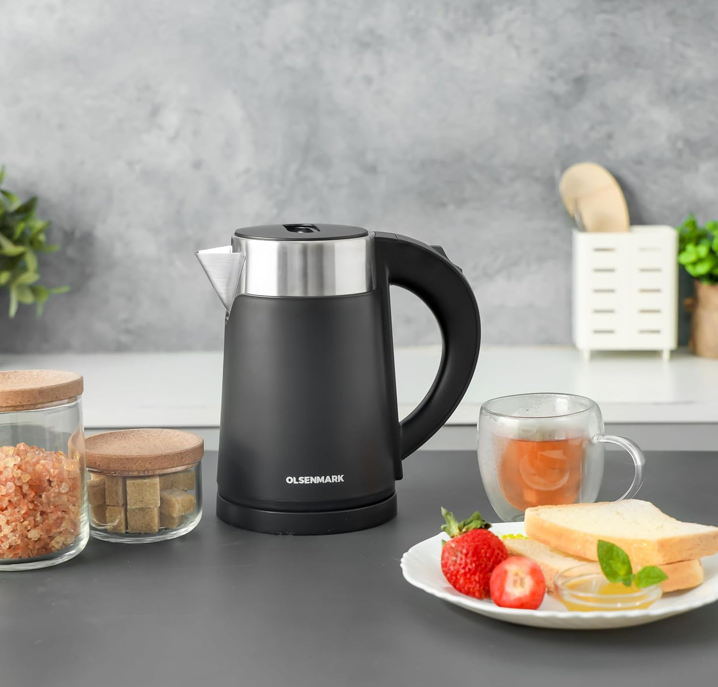 Olsenmark OMK7028 Double Layer Electric Kettle, 1.0L, 800W