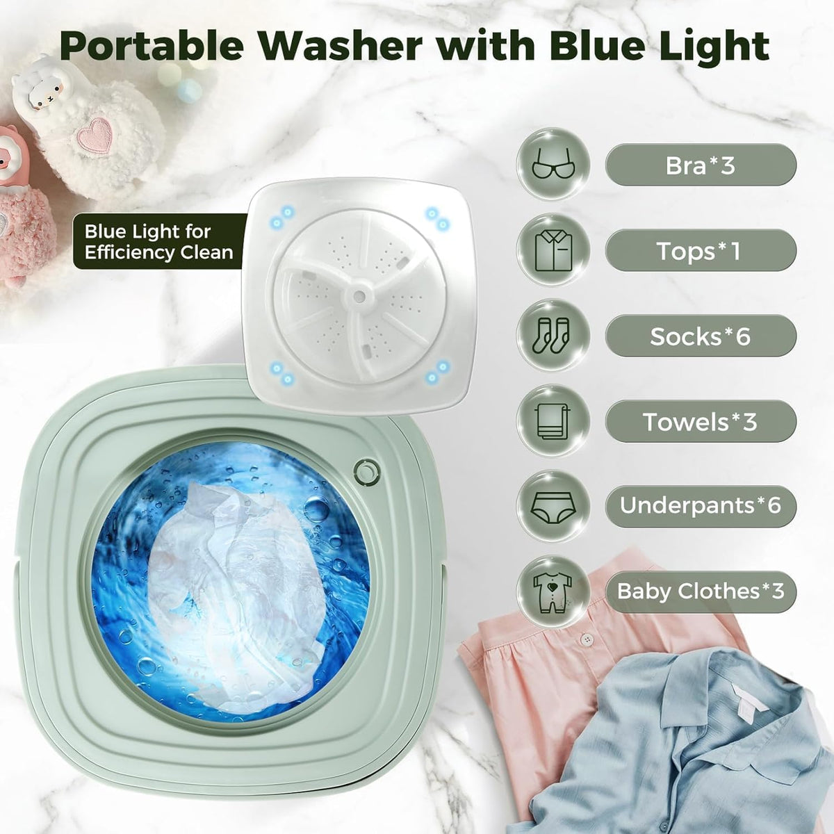 8L Foldable Mini Washing Machine FP-8806