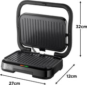 BLACK+DECKER Electric Panini Grill Sandwich Maker PCG1300-B5