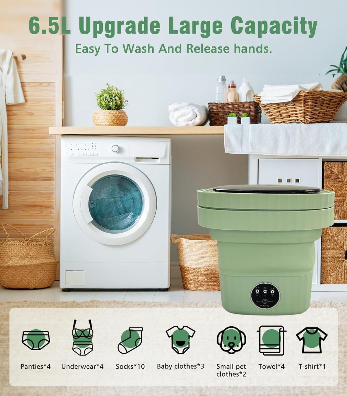 8L Foldable Mini Washing Machine FP-8806
