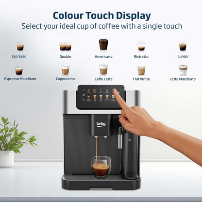 Beko CaffeExperto CEG7304X Bean to Cup Fully Automatic Espresso Machine, Integrated Milk Jug