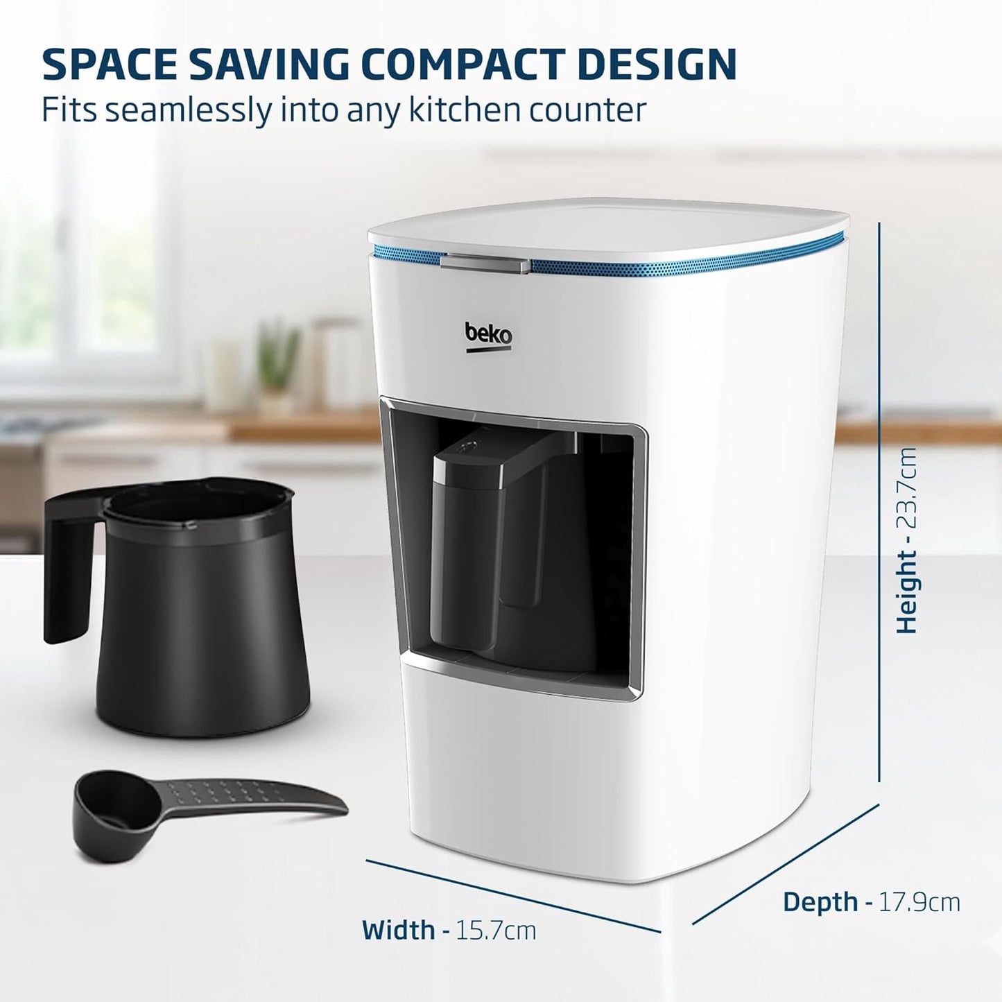 Beko BKK2300 Automatic Turkish Coffee Machine One Touch Control AntiSpill