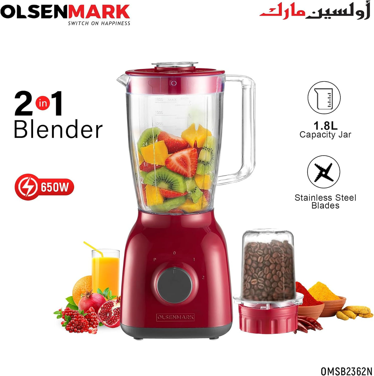 Olsenmark 2-in-1 Juicer Blender Chopper Set OMSB2362N