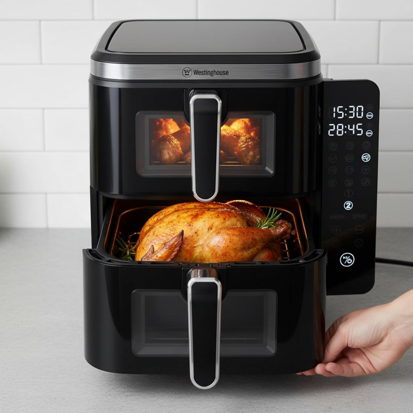 Westinghouse USA Double Stack Air Fryer 11L 5.5L + 5.5L Dual Zone WKAF2201