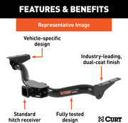 CURT 13409 Class 3 Trailer Hitch 2-Inch Receiver for Select Subaru Forester