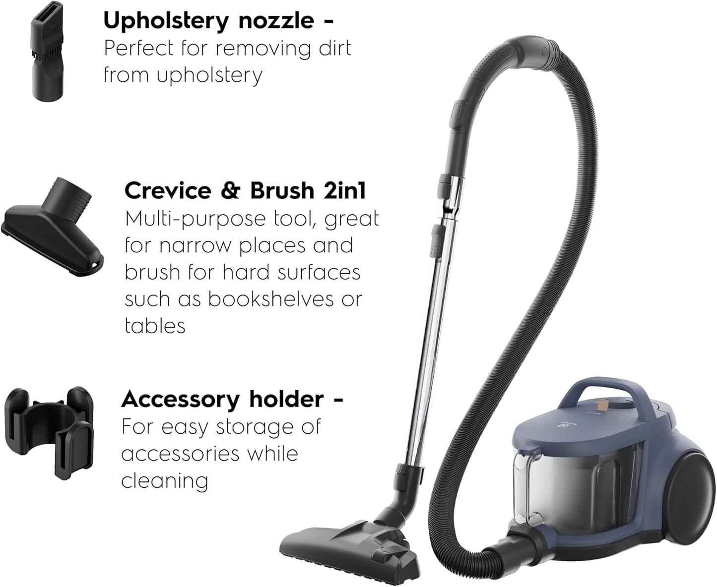 Electrolux Canister Bagless Vacuum Cleaner – 2000W, 4-Stage Filtration EC412DB